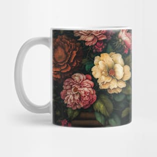 Vintage Dark Academia Flowers Painting Mug